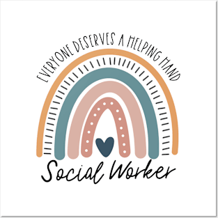 Social Worker Boho Rainbow Posters and Art